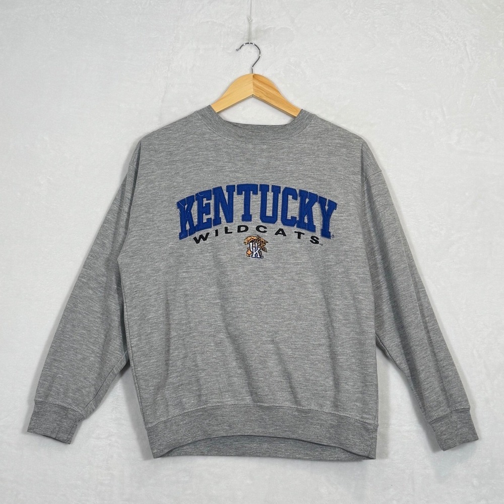 Vintage 90s Old Varsity Brand Gray Kentucky Wildcats Sweatshirt Large